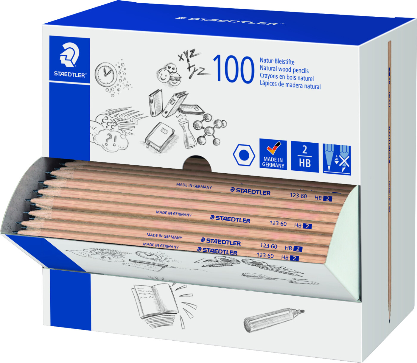 Staedtler - 123 60 Hb 2 - Blyanter I Dispenser - 100 Stk.