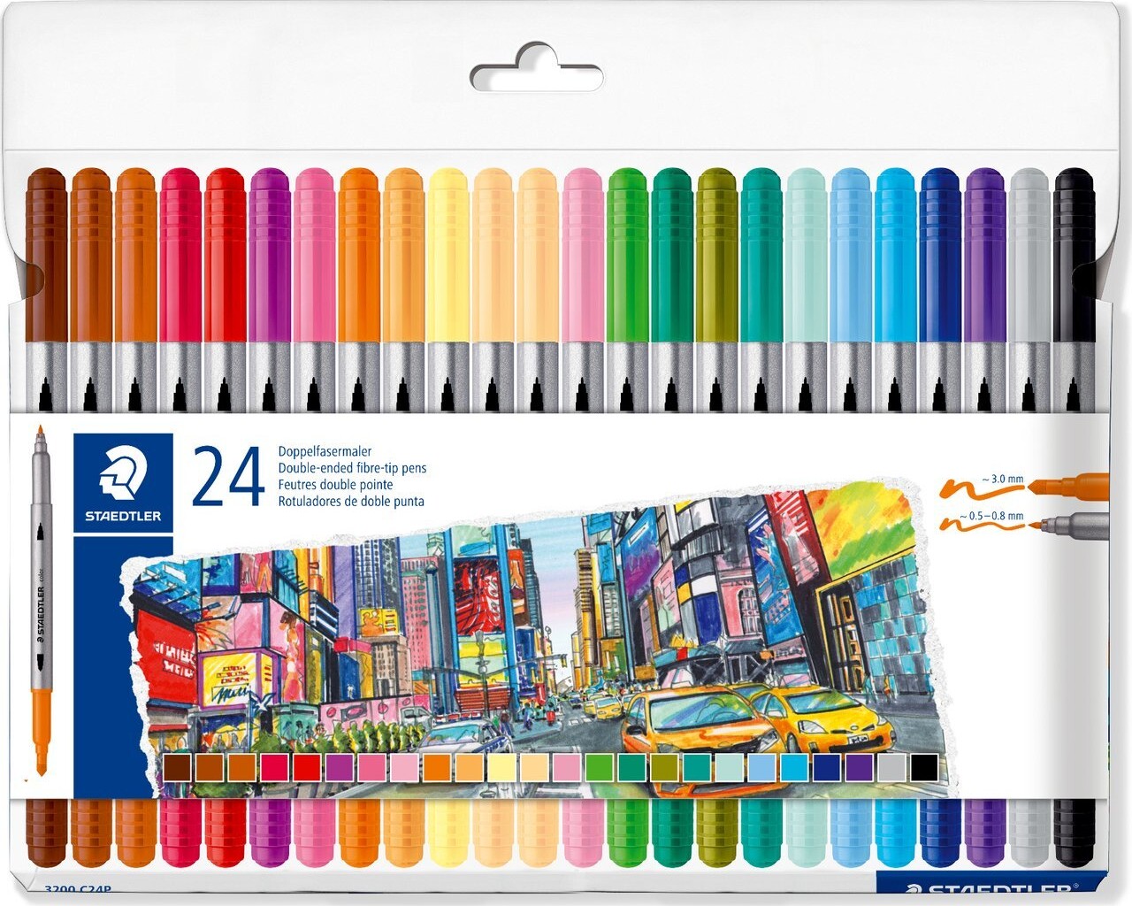 Staedtler - Double-ended Fibre-tip Pens Tusser - 24 Stk.
