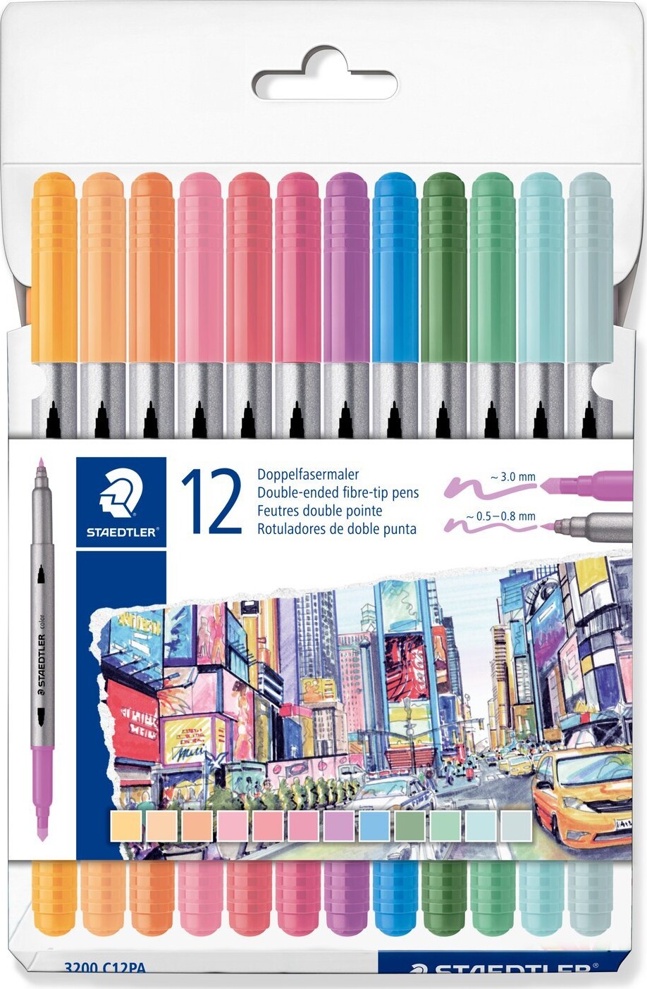 Staedtler - Twin Marker Fibre-tip Tusser - Flere Farver - 12 Stk.