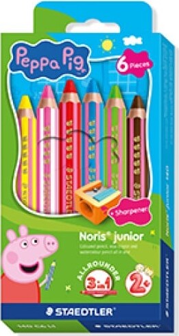 Staedtler - Gurli Gris Farveblyanter Til Børn - Noris Junior - 6 Stk.