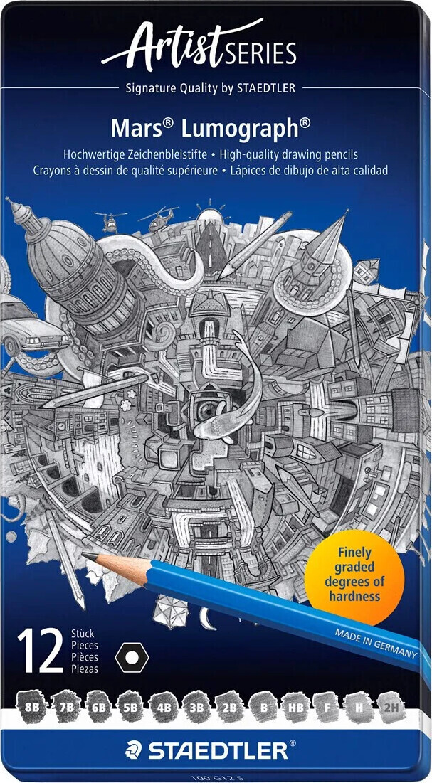 Staedtler - Mars Lumograph Blyanter - 12 Stk. - Artists Series