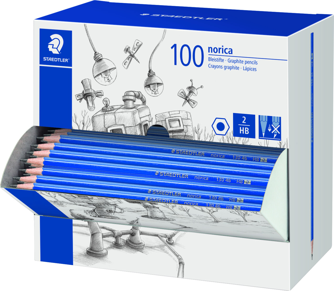 Staedtler - Norica 130 46 Hb 2 - Blyanter I Dispenser - 100 Stk.