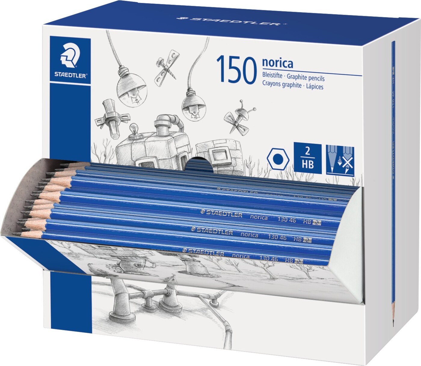Staedtler - Norica 130 46 Hb 2 - Blyanter I Dispenser - 150 Stk.
