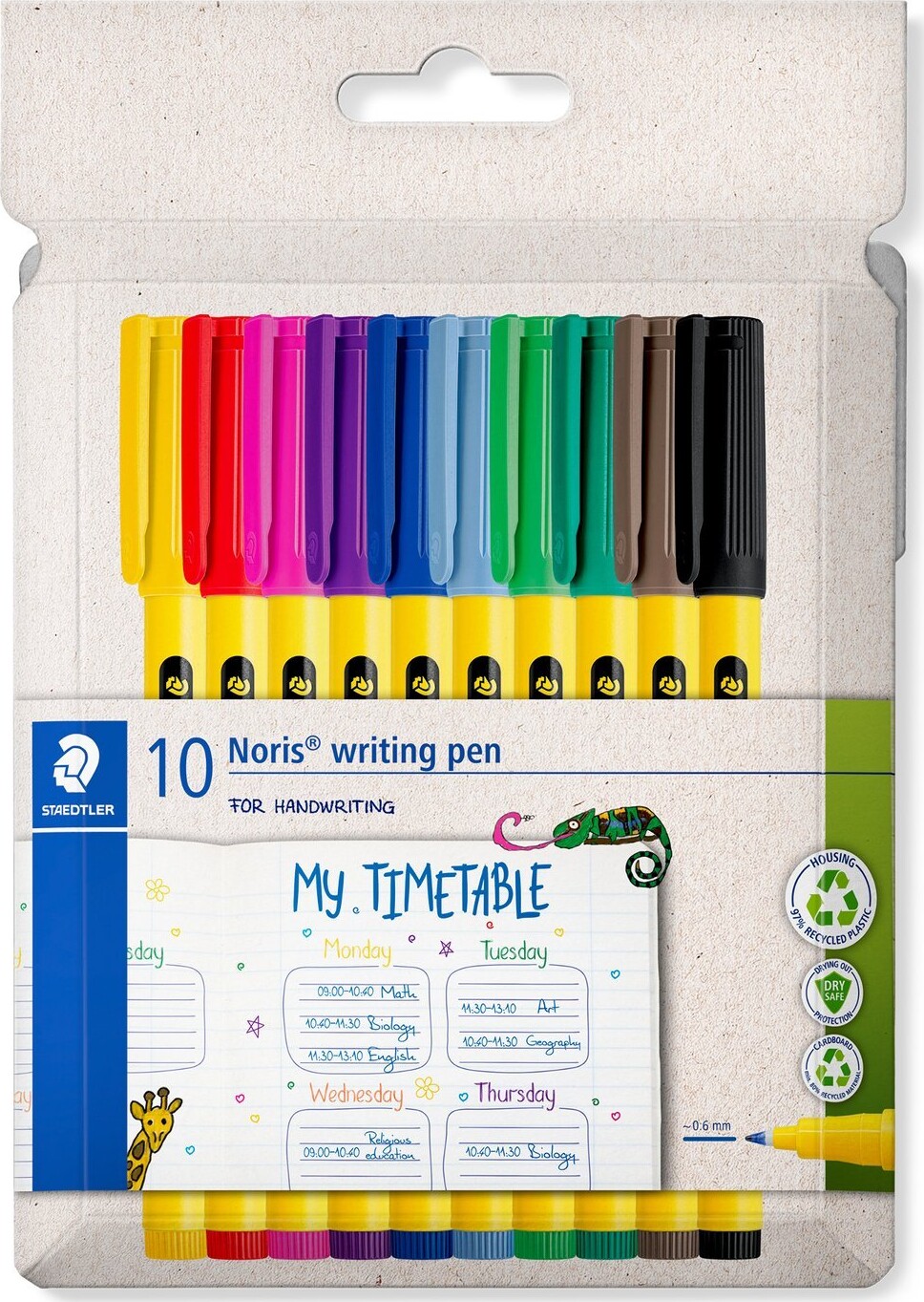 Staedtler - Noris Fineliner - Til Håndskrivning - 10 Stk.