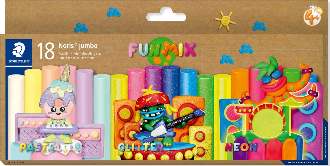 Staedtler - Noris Junior Modellervoks - 18 Ass. Farver