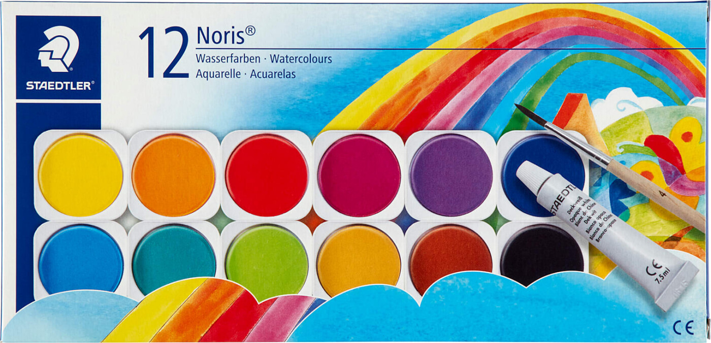 Staedtler - Noris Maleskrin Med Pensel - 12 Stk Assorteret