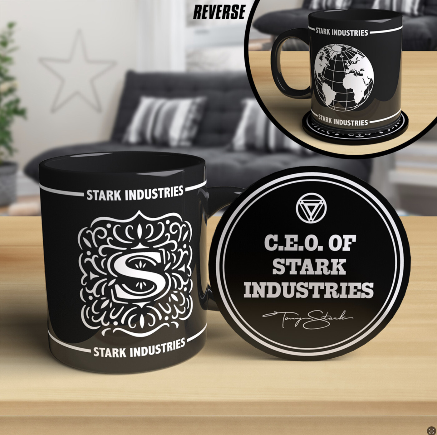 Se Stark Industries Mug And Coaster hos Gucca.dk