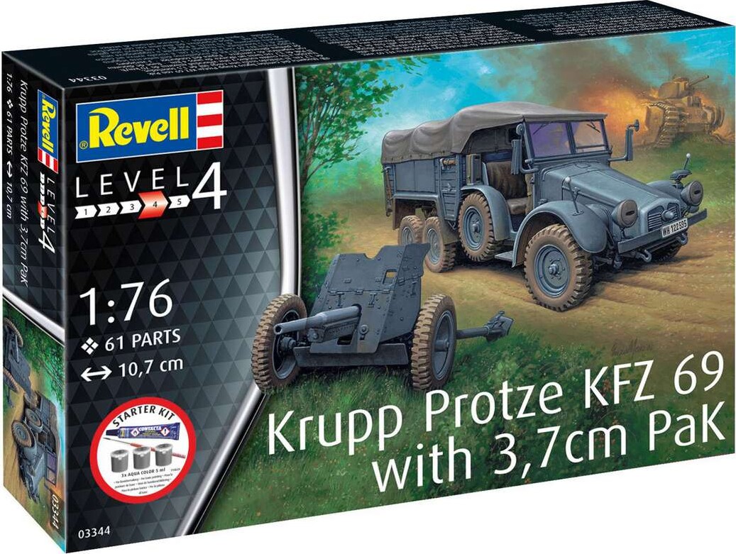 Revell Starter Kit - Krupp Protze Kfz 69 - 3,7cm Pak - 1:76 - 73344