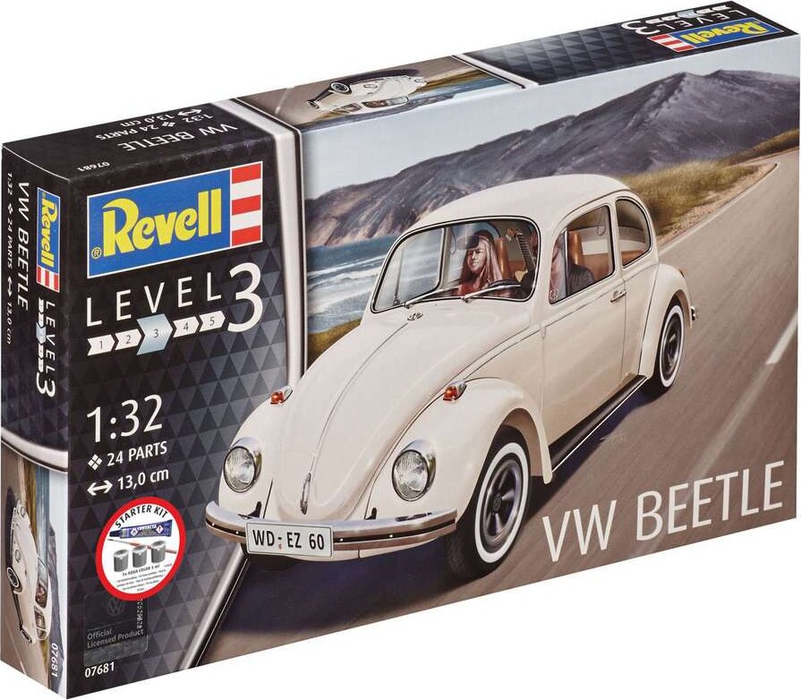 Revell - Vw Beetle Starter Kit Bil Byggesæt - 1:32 - Level 3 - 77681