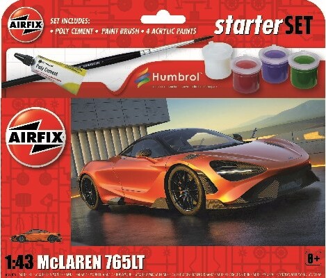 Billede af Airfix - Starter Set - Mclaren 765lt Bil Byggesæt - 1:43 - A55006