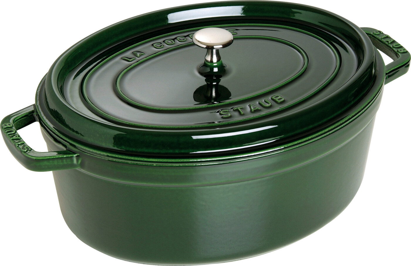 STAUB Staub La Cocotte oval gryde støbejern 5,5 L Basilikum grøn
