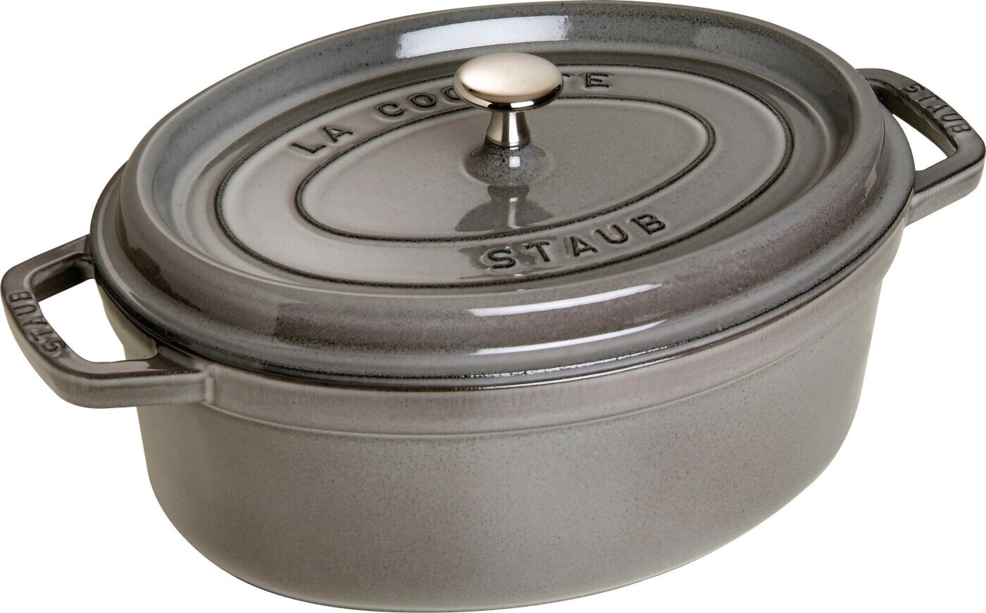 STAUB Staub La Cocotte oval gryde støbejern 3,2 L Grafitgrå