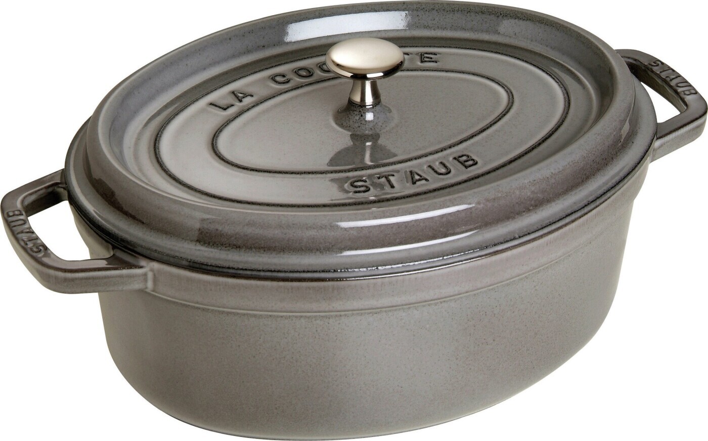 STAUB Staub La Cocotte oval gryde støbejern 5,5 L Grafitgrå