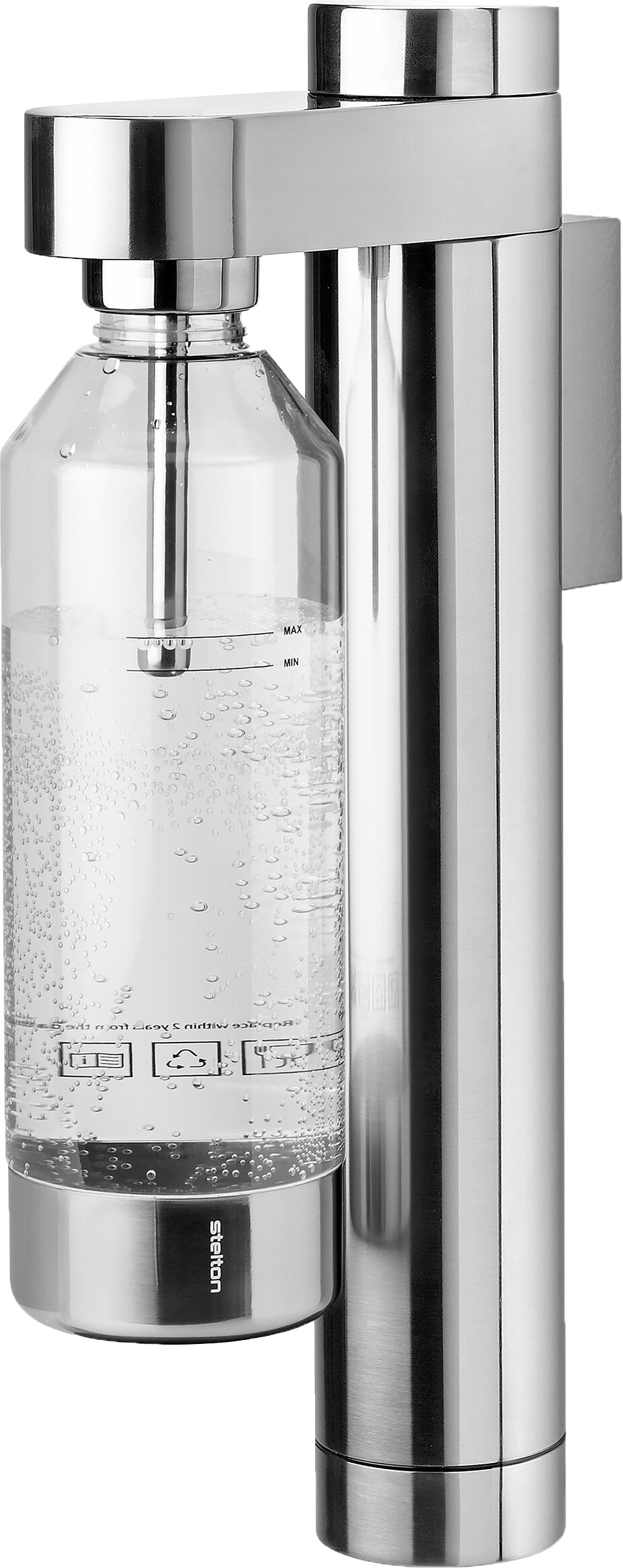 Stelton - Brus Sodavandsmaskine - Væghængt - Inkl. Flaske - Stål