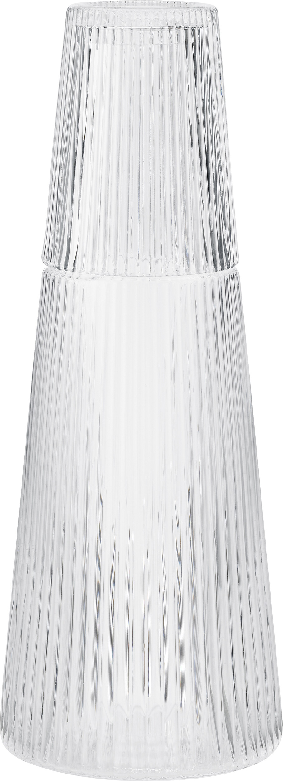 Stelton - Pilastro Vandkaraffel Med Vandglas - Riflet - 1 L