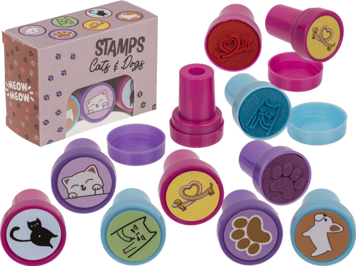 Stempler 6 Stk Katte Og Hunde Gaveæske