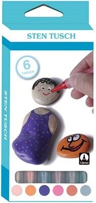 Sten Tusch/Tus Orange/Lilla farver 1mm - 6 stk