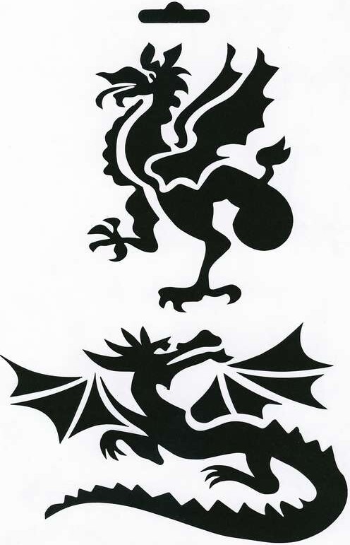Stencil 255x205mm Drage - Artino