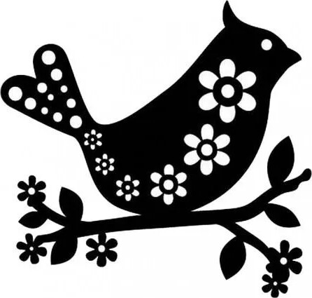Billede af Stencil Bird With Flowers 15x15cm - 0287000000009 - Marabu