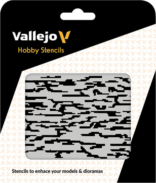 Vallejo - Hobby Stencils - Pixelated Modern Camo Skabelon