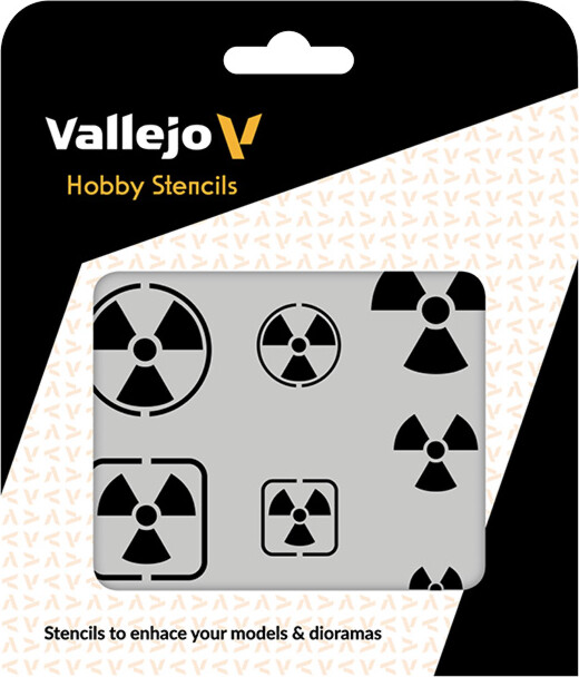 Vallejo - Hobby Stencils - Radioactivity Signs Skabelon