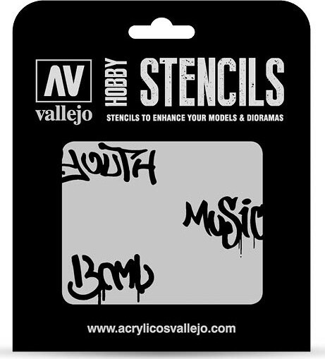 Vallejo - Hobby Stencils - Maleskabelon - Graffiti