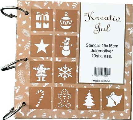 Stencils Julemotiver 15x15cm 10stk. Ass.