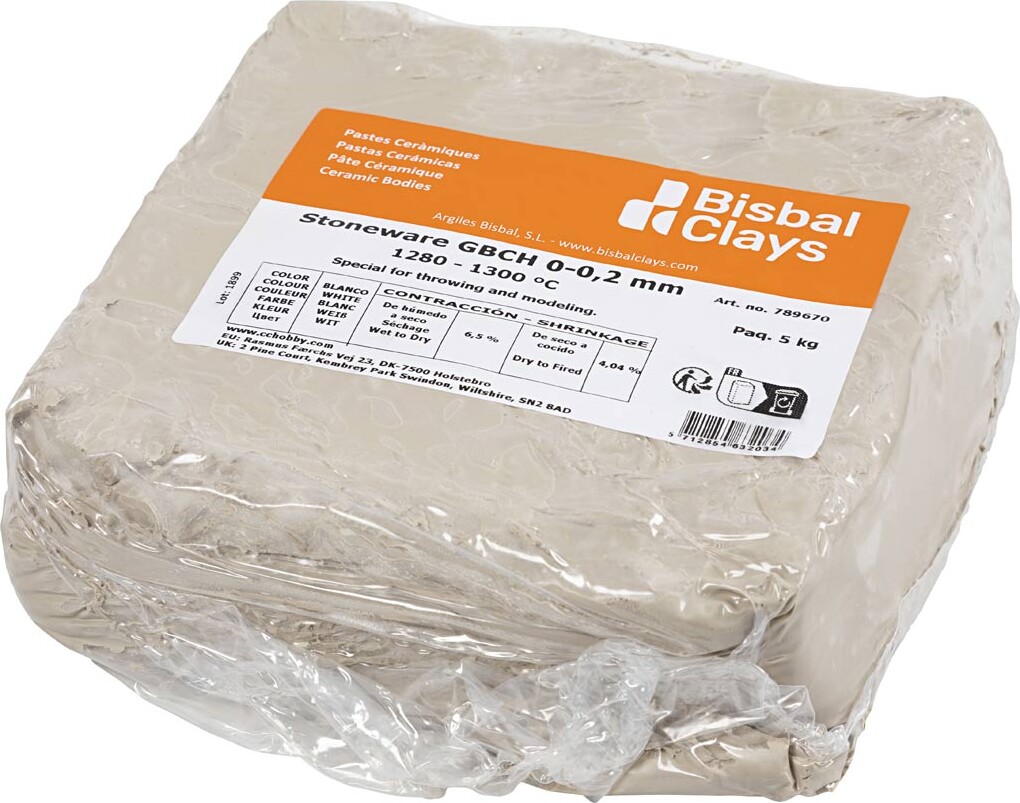 Stentøjsler Med Chamotte - Råhvid - 5 Kg - Bisbal Clays