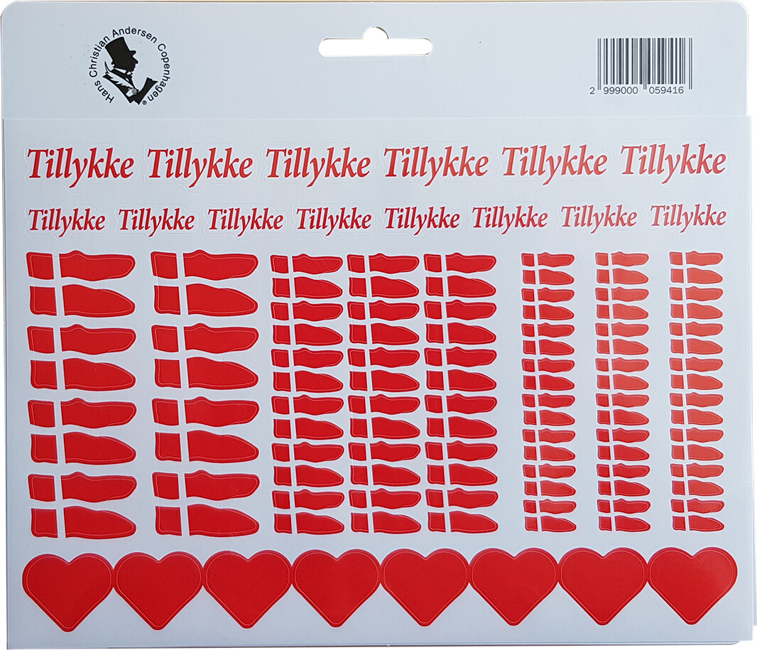 Stickers A5 144 Assorterede Flag - Hjerter Med M - Scanseason