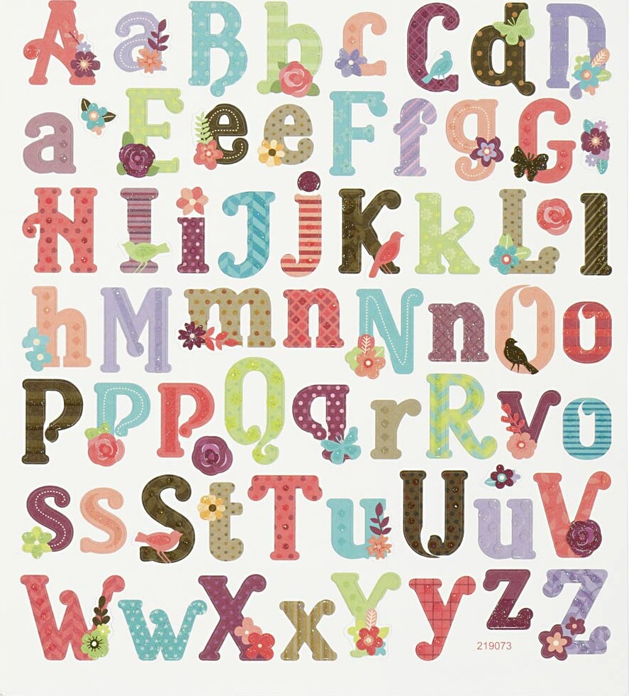 Stickers - Alfabet - Ark 15x16,5 Cm - 1 Ark
