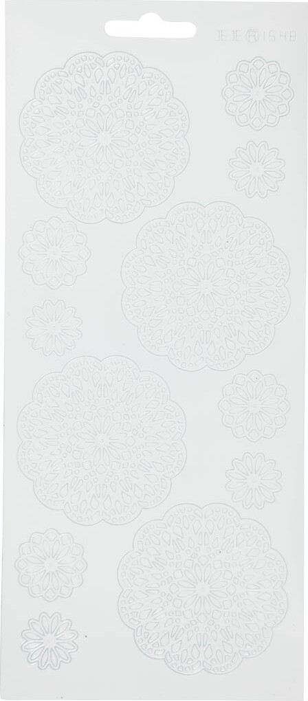 Blomster Klistermærker - Hvid