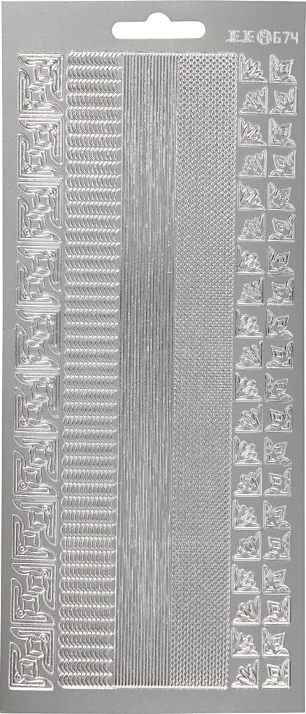 Klistermærker - Strimler Til Kanter - Sølv billede