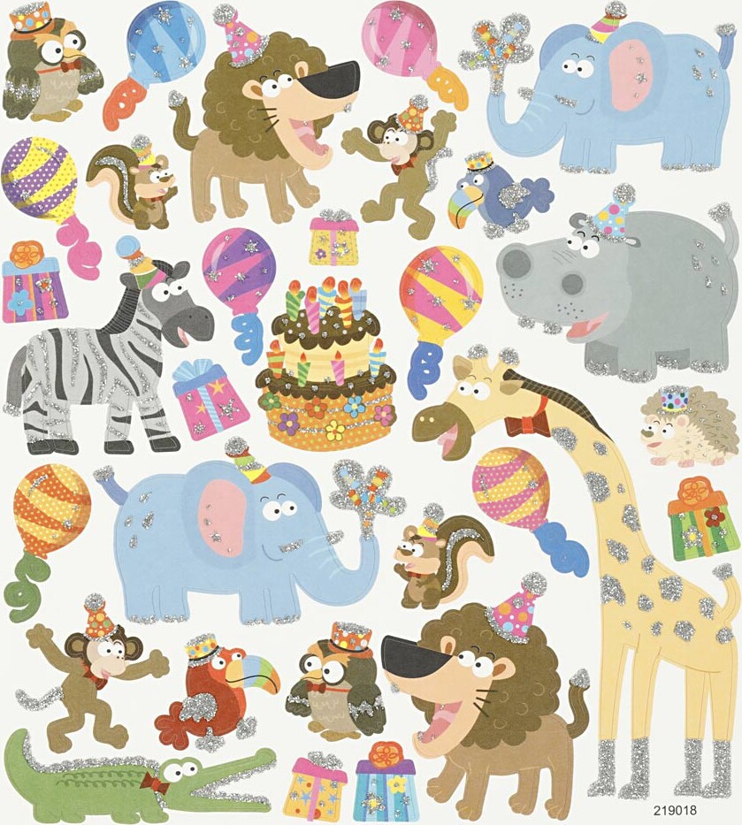 Klistermærker Til Børn - Dyrenes Fødselsdag