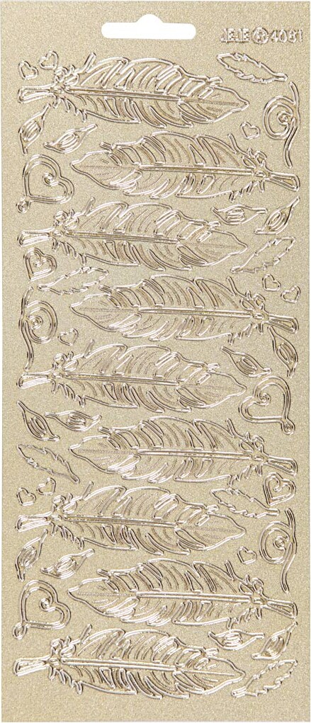 Klistermærker - Fjer - Guld billede