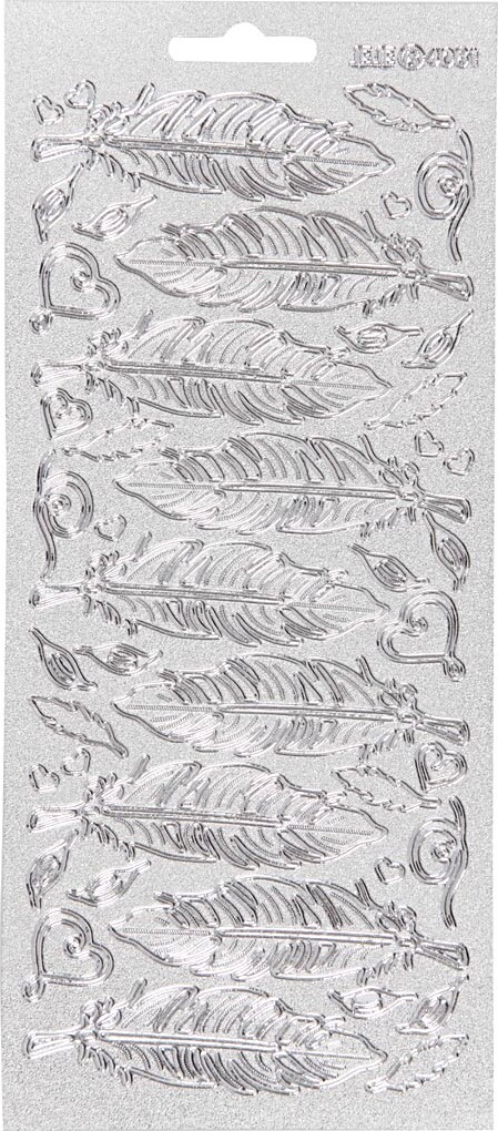 Klistermærker - Fjer - Sølv billede