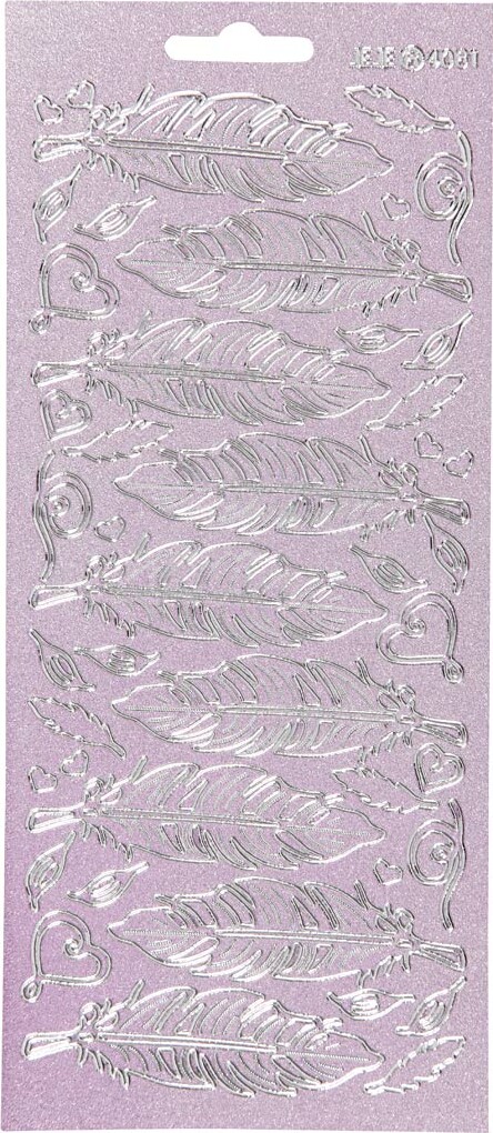 Klistermærker - Fjer - Sølv billede