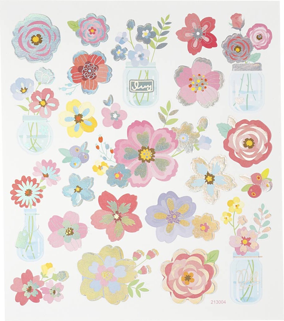 Stickers - Forårsblomster - Ark 15x16,5 Cm - 1 Ark