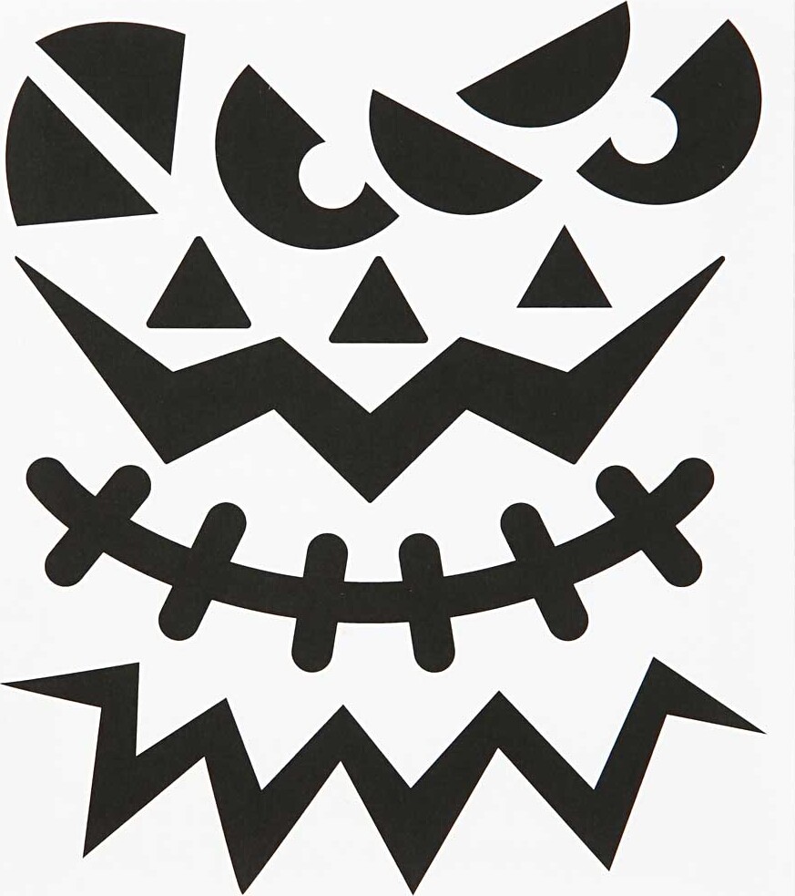 Halloween Klistermærker - Store Ansigter