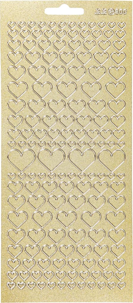 Hjerte Klistermærker - Guld billede