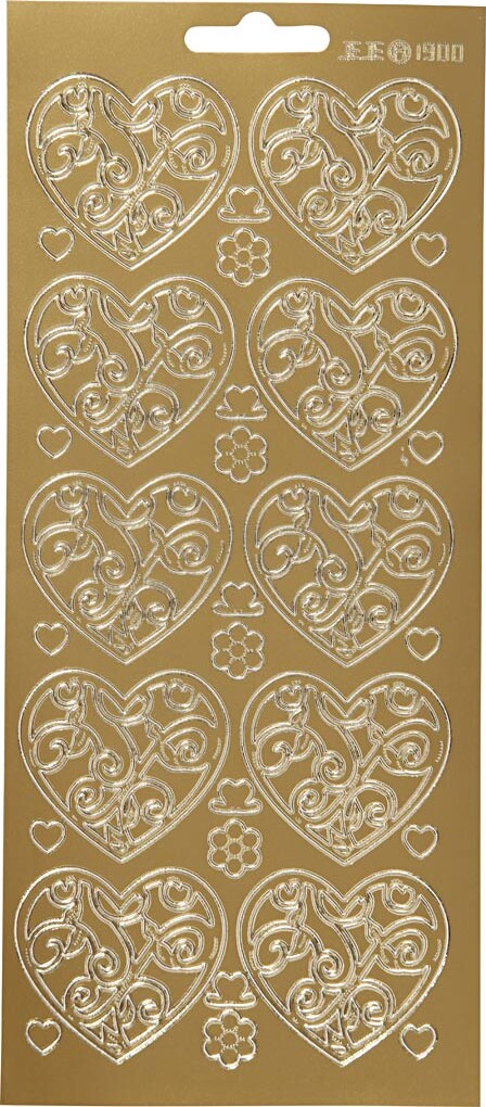 Hjerte Klistermærker - Guld billede