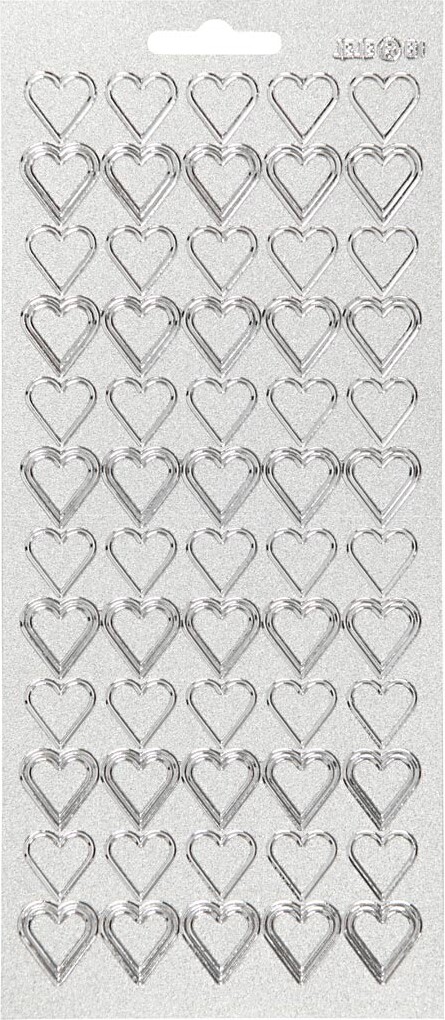 Hjerte Klistermærker - Sølv