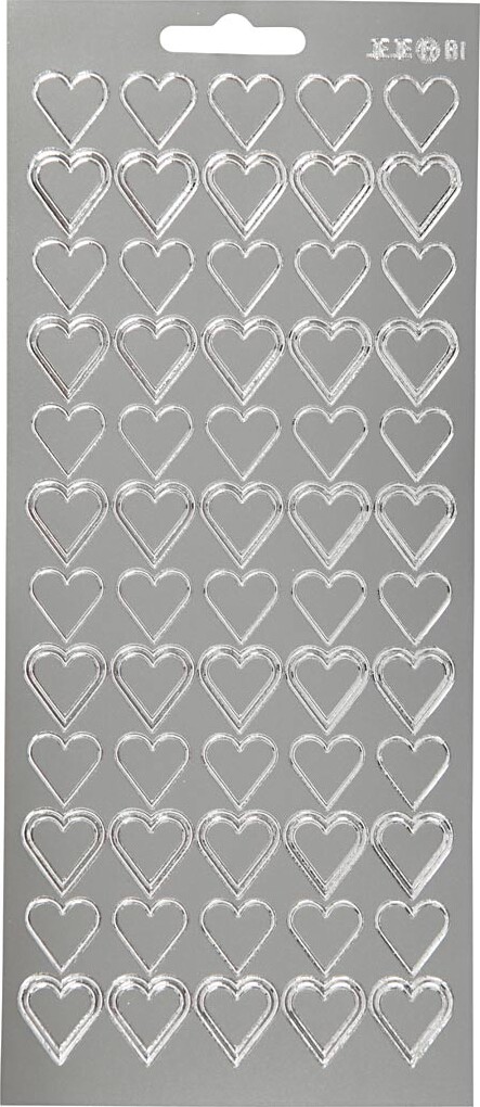 Hjerte Klistermærker - Sølv billede