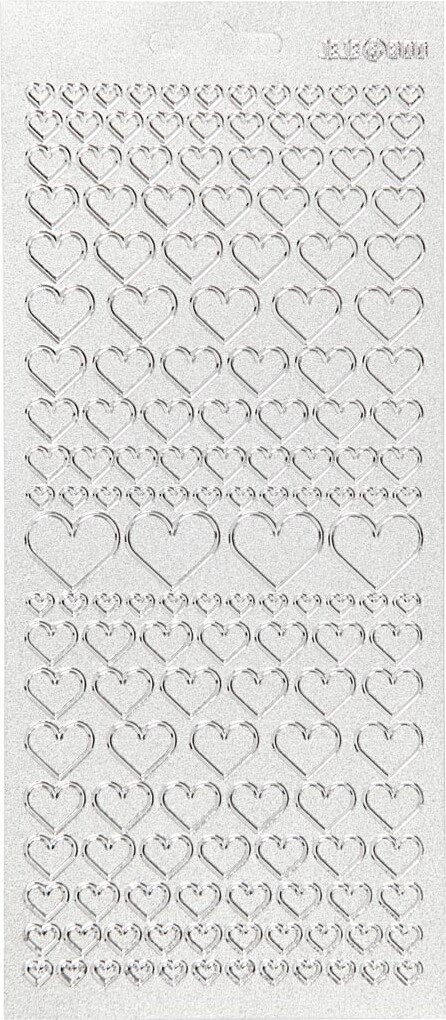 Hjerte Klistermærker - Sølv billede