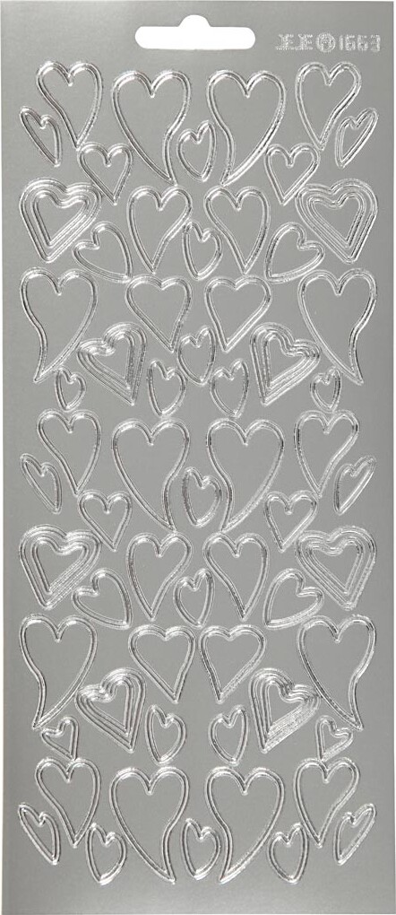 Hjerte Klistermærker - Sølv billede