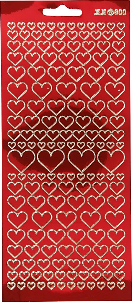 Hjerte Klistermærker - Gennemsigtig Rød