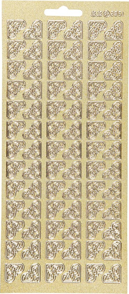 Klistermærker - Hjørne Dekoration - Guld billede