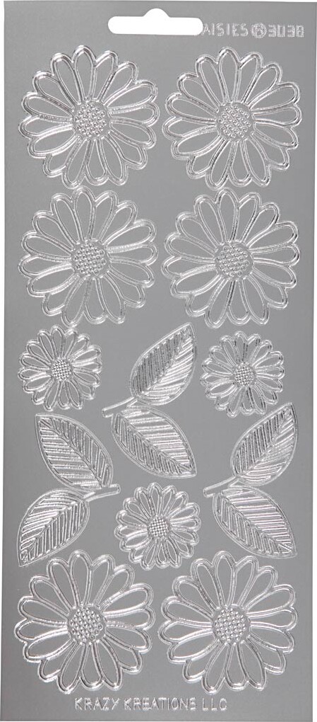 Blomster Klistermærker - Margueritter - Sølv