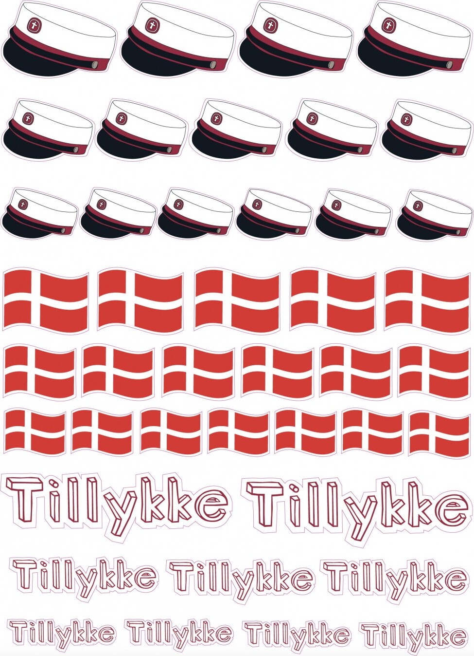 Stickers Med / Rød Studenterhue - Tillykke - Scanseason