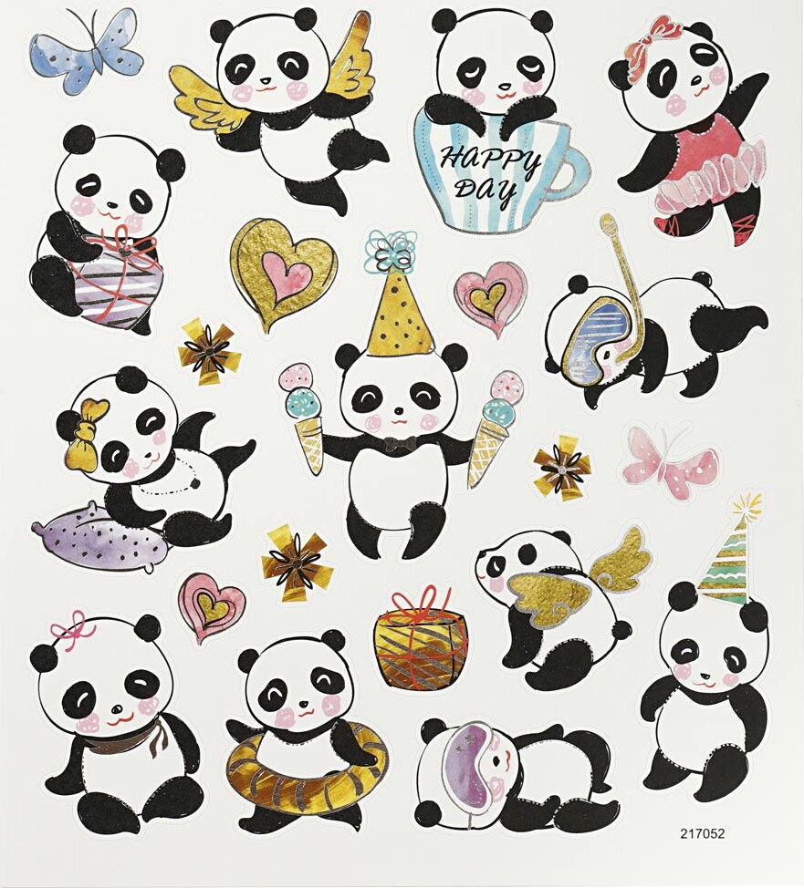 Klistermærker - Pandaer