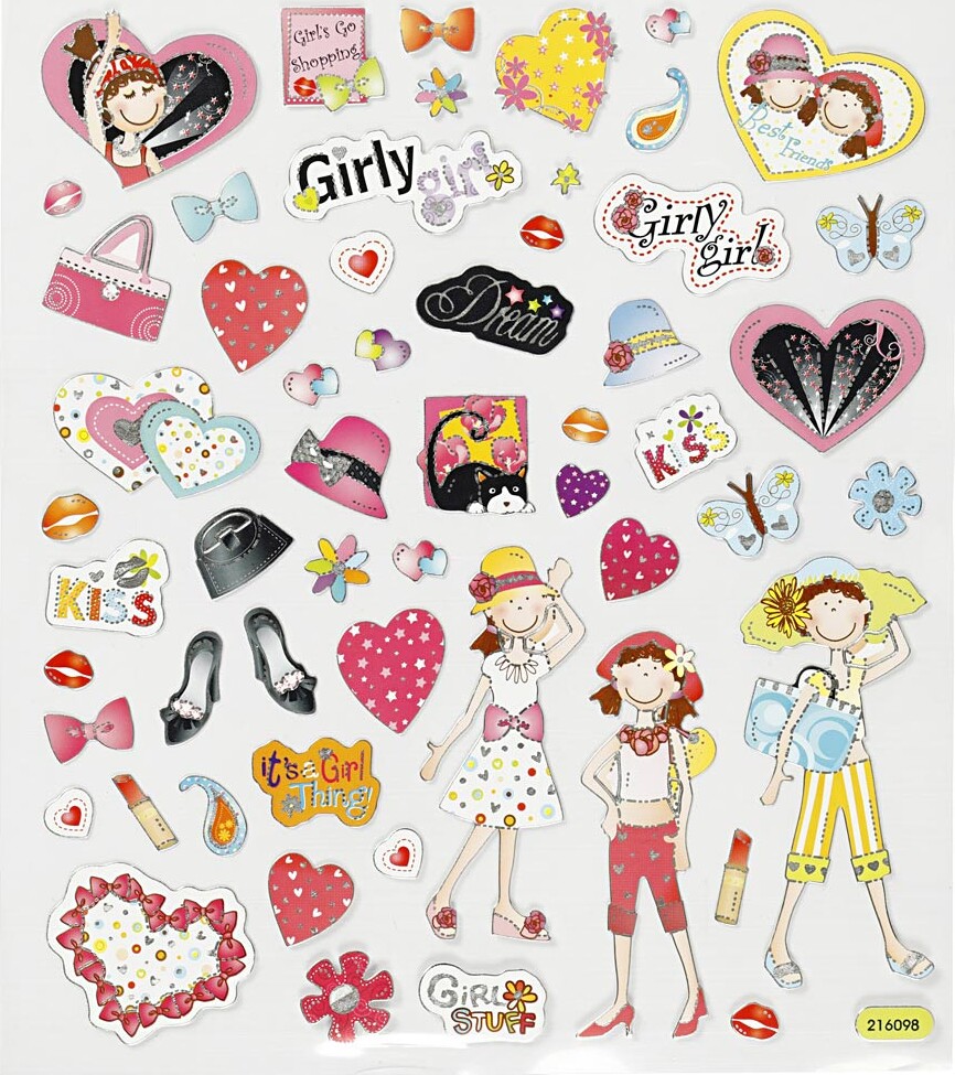 Stickers - Pigetid - Ark 15x16,5 Cm - 1 Ark - Creativ Company